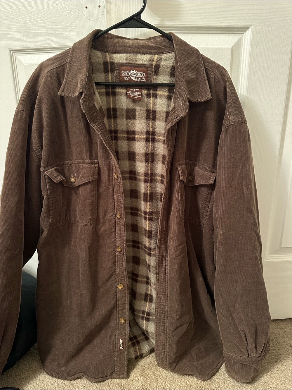 Levi's Brown Corduroy Jacket with Plaid Lining